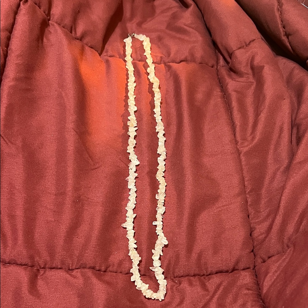 Pale Pink Rose Quartz 17.5 inch drop necklace